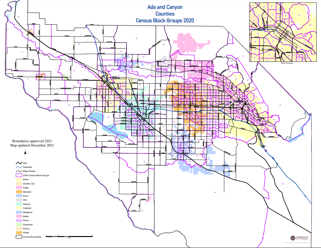 Ada and Canyon Counties Census Block Groups 2020